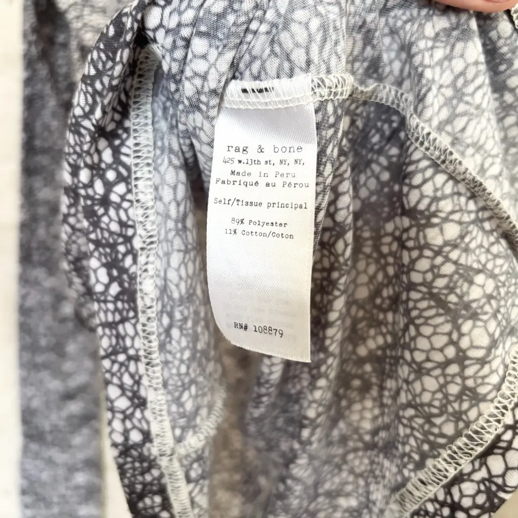 Rag & Bone Long Sleeve Fitted Lace Sheer Printed Top - Image 4