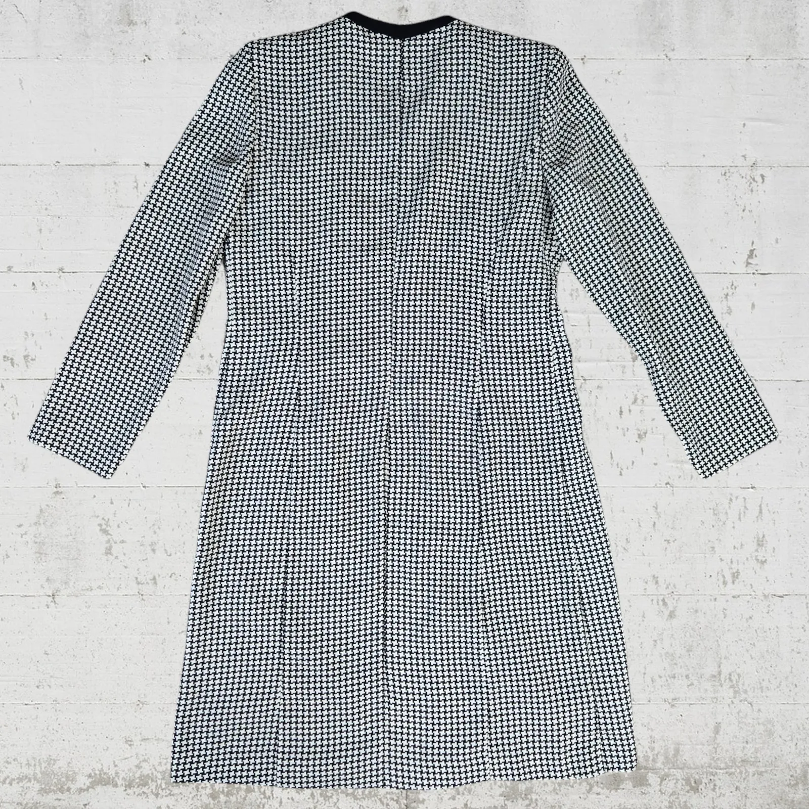 Vintage 90s Houndstooth Dress Jacket Set Danny & Nicole Dress Longline Blazer 4P - Image 7