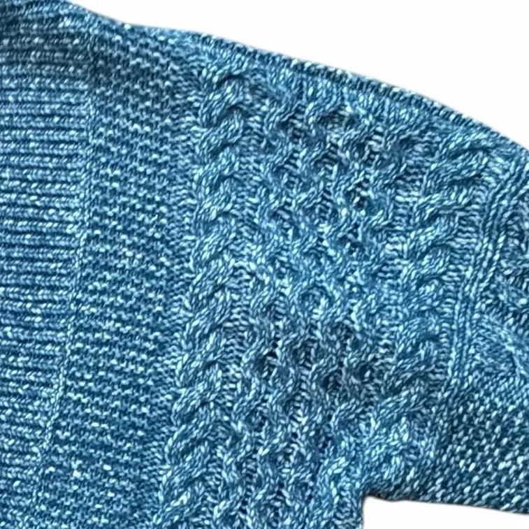 CAbi Cardigan Womens Small Blue Sweater 5016 Astral Knit Cable Chunky Cozy Soft - Image 5
