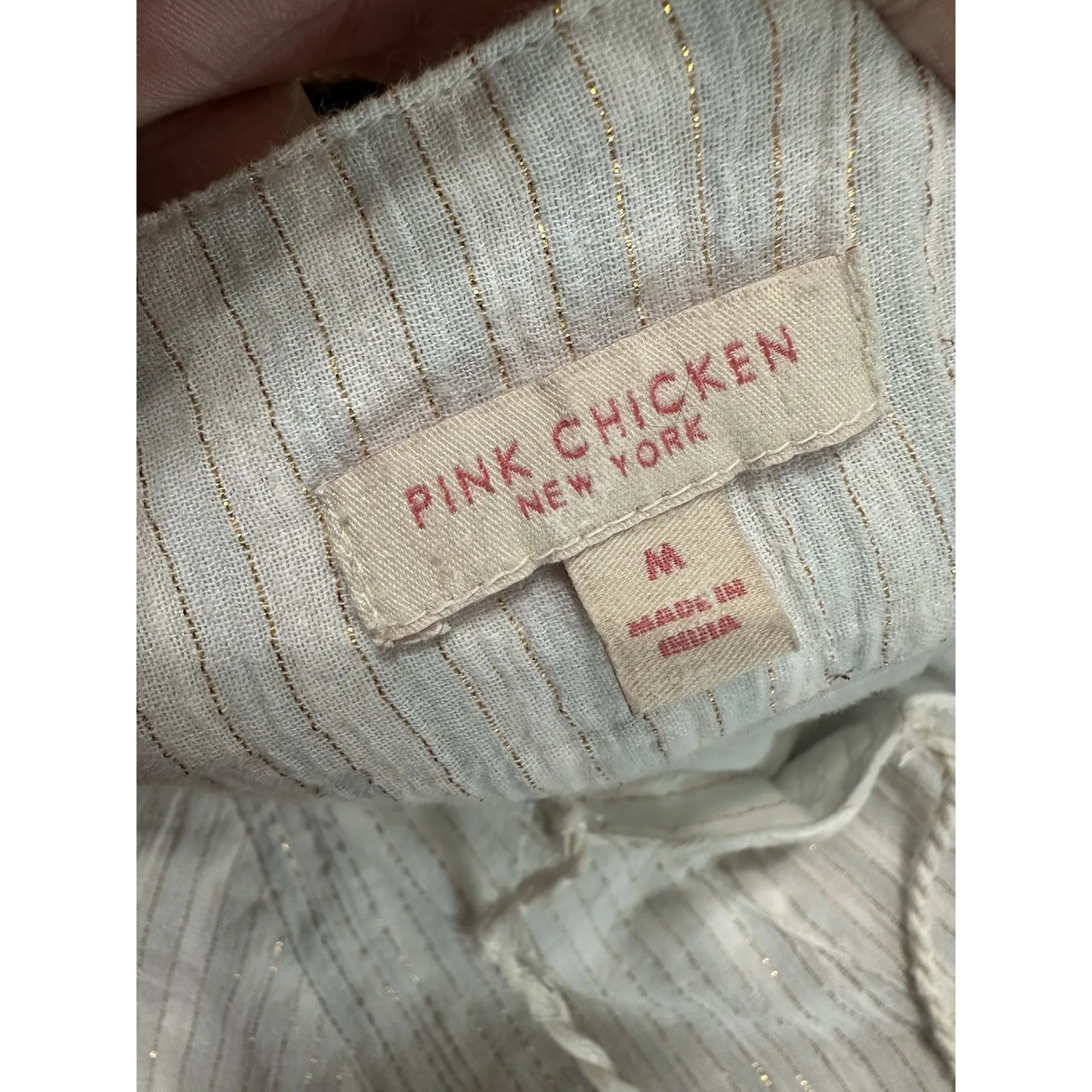 Pink Chicken NY Tiered Metallic Gold Stripe Tassel V - Image 6