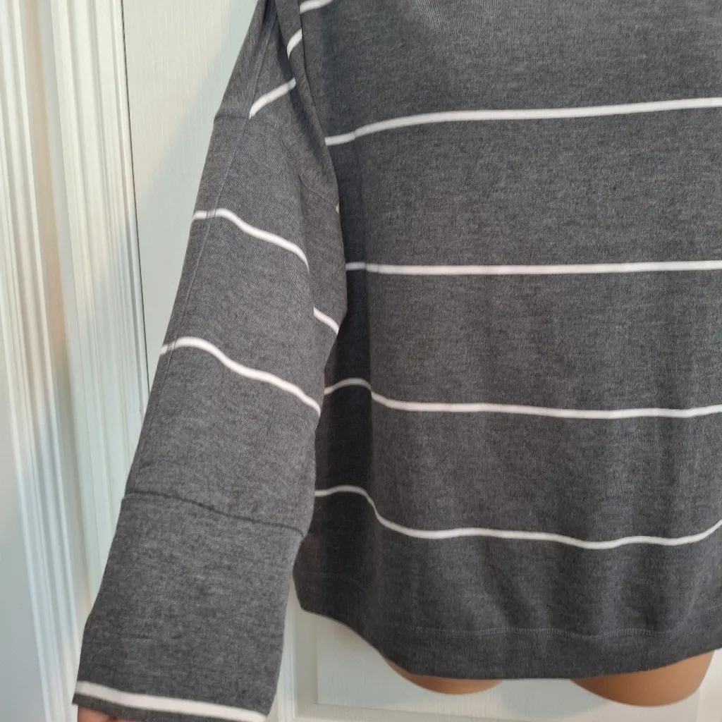 Maurices XL Gray Striped Boat Neck Sweater NWOT - Image 7