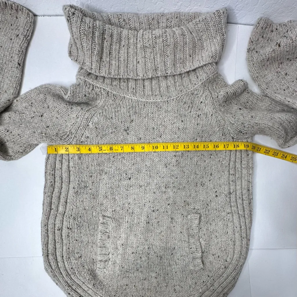 Cynthia Rowley Turtleneck Womens Size L Tan Long Sleeve Sweater Wool Blend Thick - Image 5