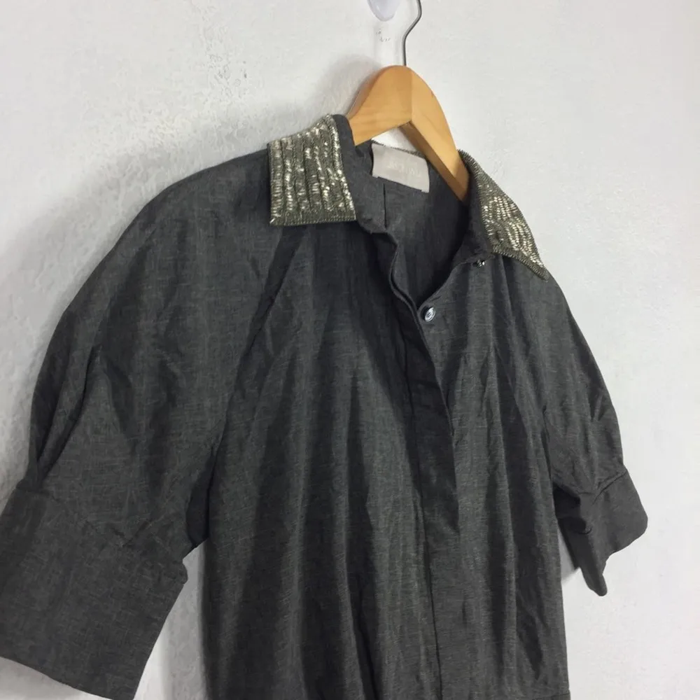 Jason Wu Designer Nylon Stretch Beaded Collar Fit & Flare Mini Dress Size 6 - Image 8