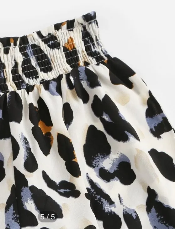 Leopard Print Twist Front Crop Bandeau With Shorts - Image 4