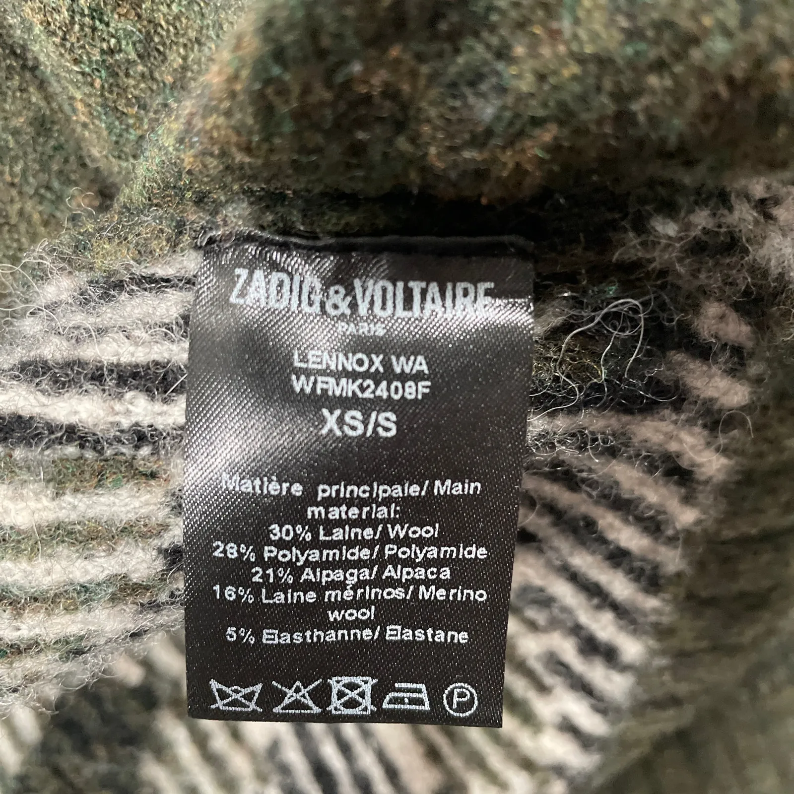 Zadig Voltaire Lennox Sweater XS S Hoodie Fuzzy Merino Wool Alpaca Oversized - Image 3