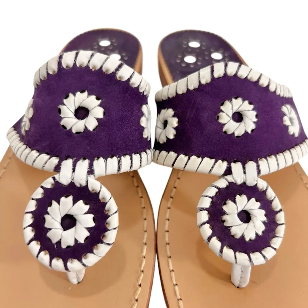 JACK ROGERS NAVAJO SANDALS In PLUM PURPLE & WHITE - Image 4