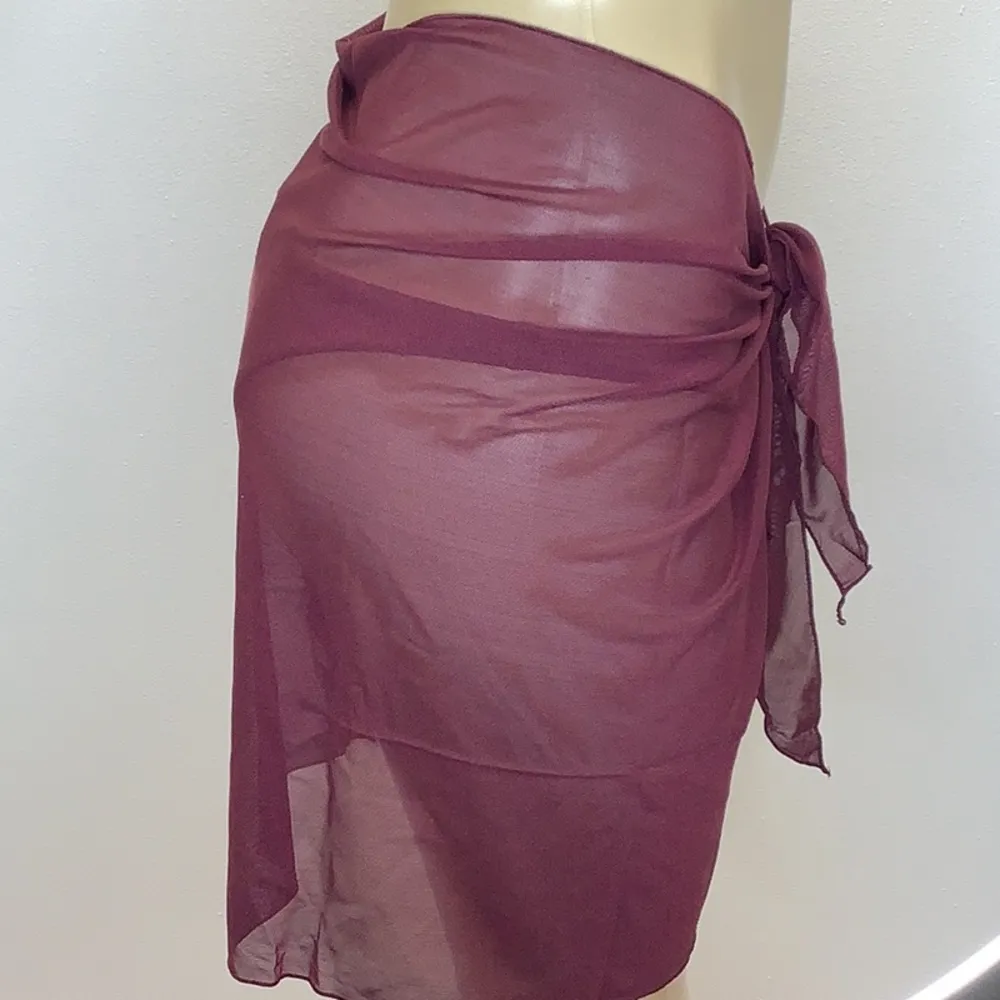 Zuliana Burgundy Mesh Sarong. Made In USA. New With Tags. Size undefined - Image 2