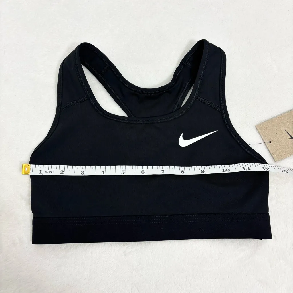 Nike Black Sports Bra with White Logo Size XS New - Image 6