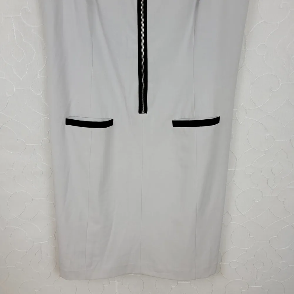 Nine West Womens Shift Dress Size 10 Gray Sleeveless Zip Front Pockets Lined NWT - Image 14