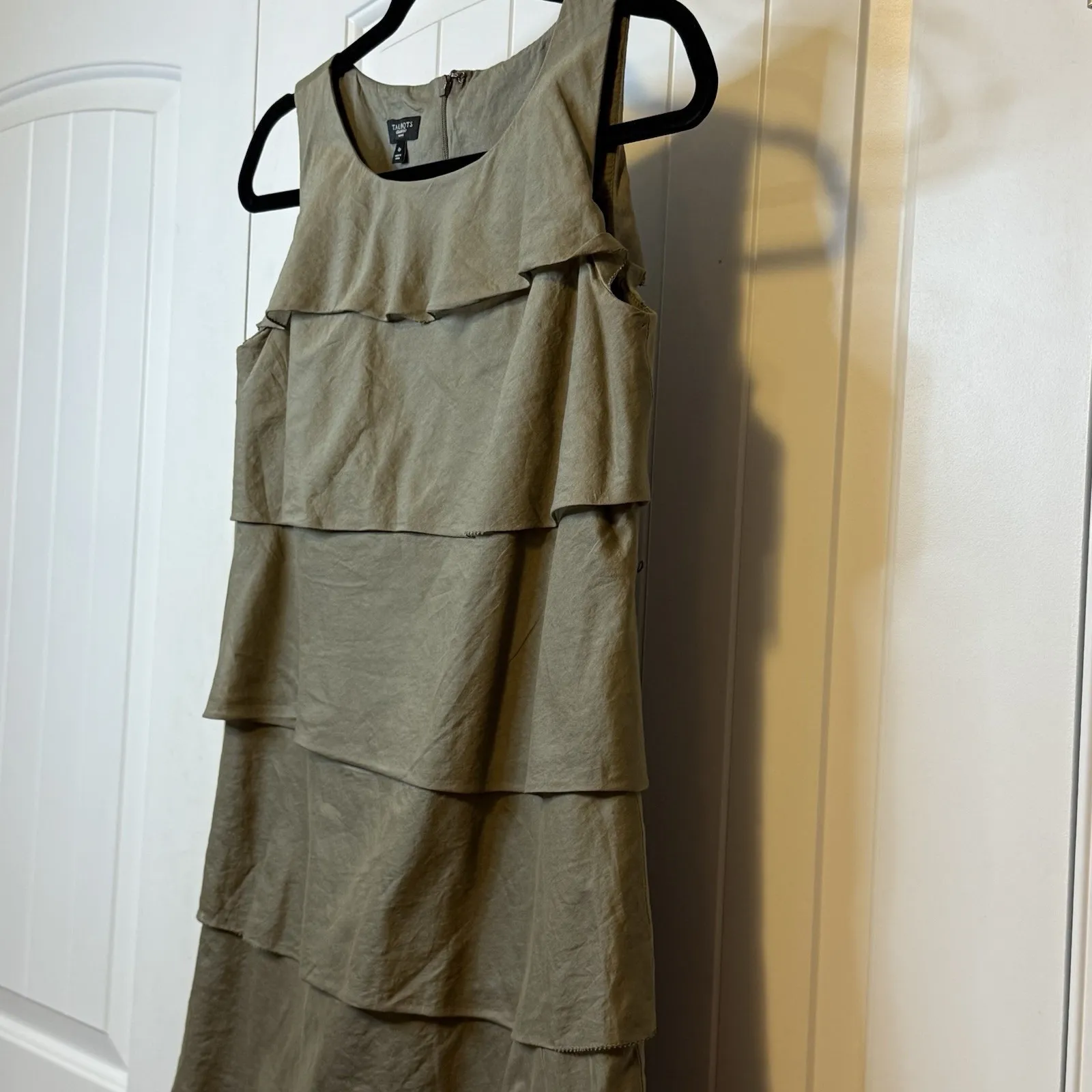 TALBOTS Petite Dress Tired Layered Shift Sz 4P Sleeveless Knee Length Retail 159 - Image 3