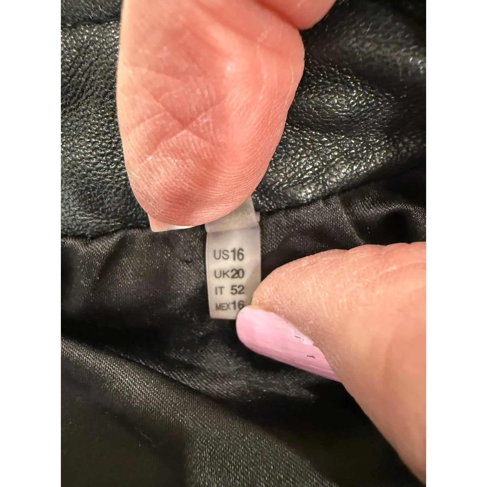 Elie Tahari Full Zip Leather Moto Jacket Black Women's Size US16 Outdoor Whimsy - Image 8