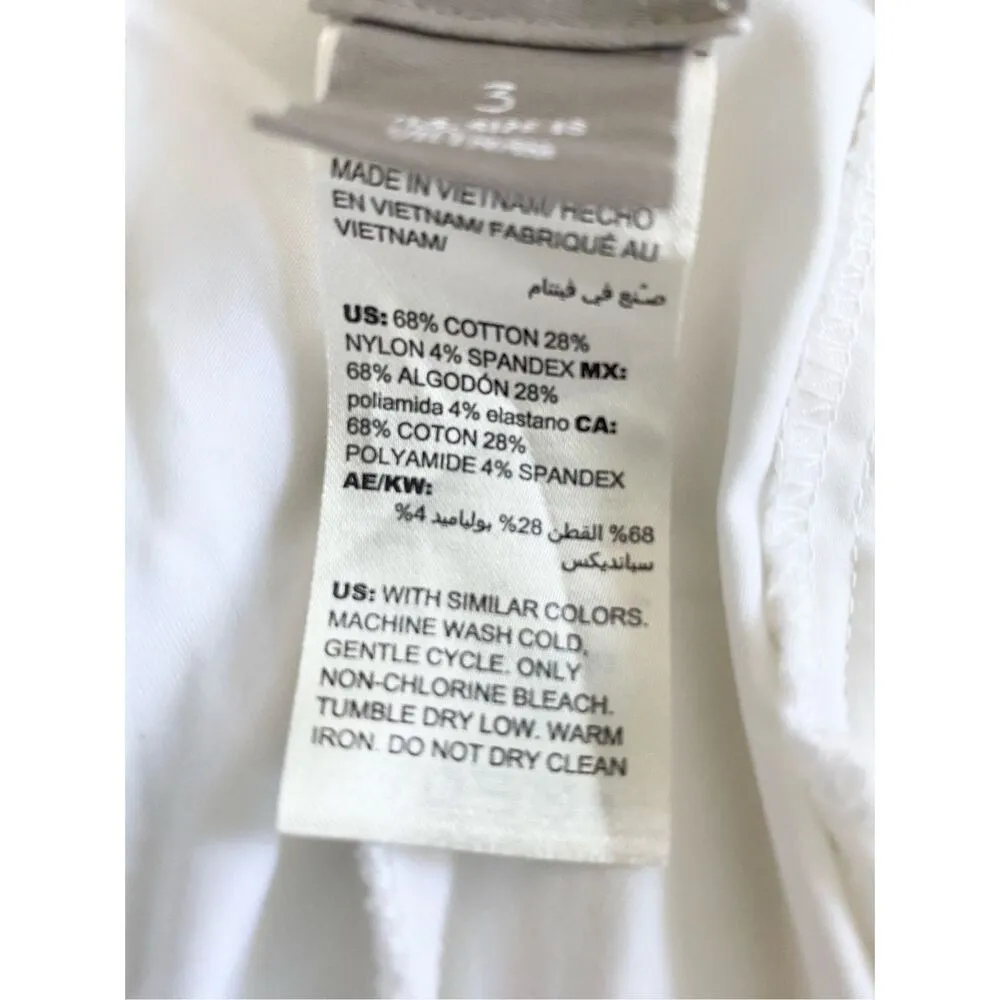 Chico’s White Cargo Rolled Up Cuff Snap Button Pants Sz 3 - Image 5