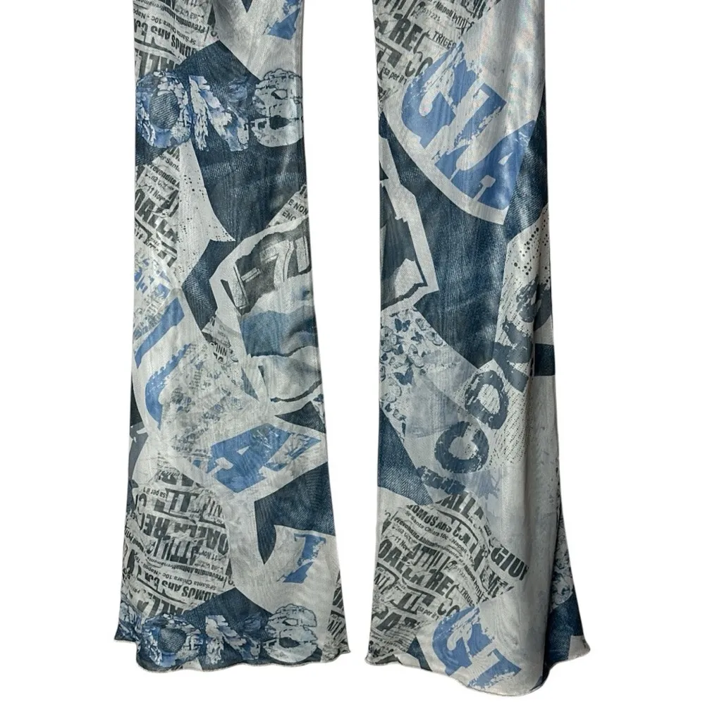 I.AM.GIA Newsprint Flare Mesh Pants Size XS - Image 10