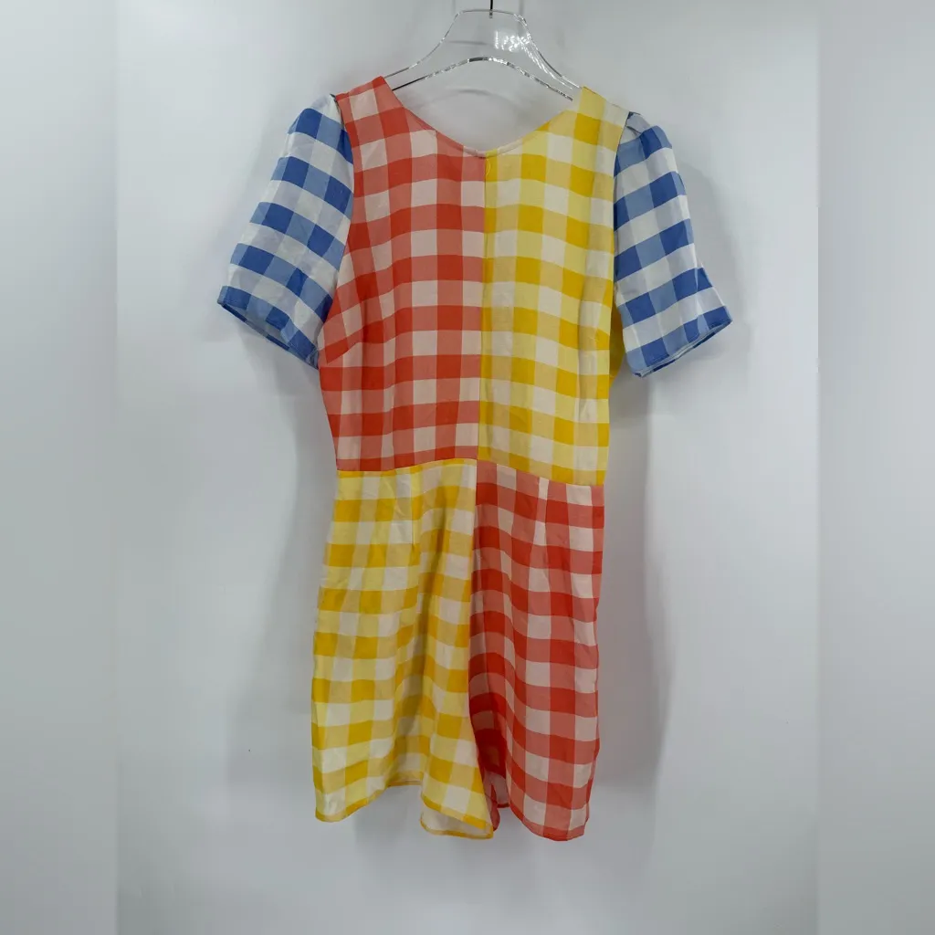Farm Rio  Gingham Contrast Romper size small - Image 4