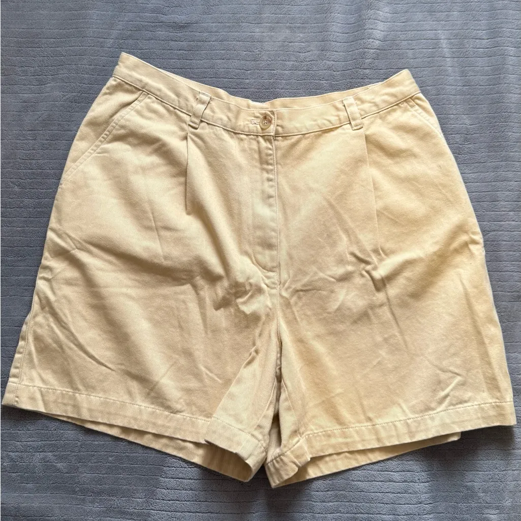 Vintage Lauren Ralph Lauren Tan Cotton Shorts Size 12P - Image 5