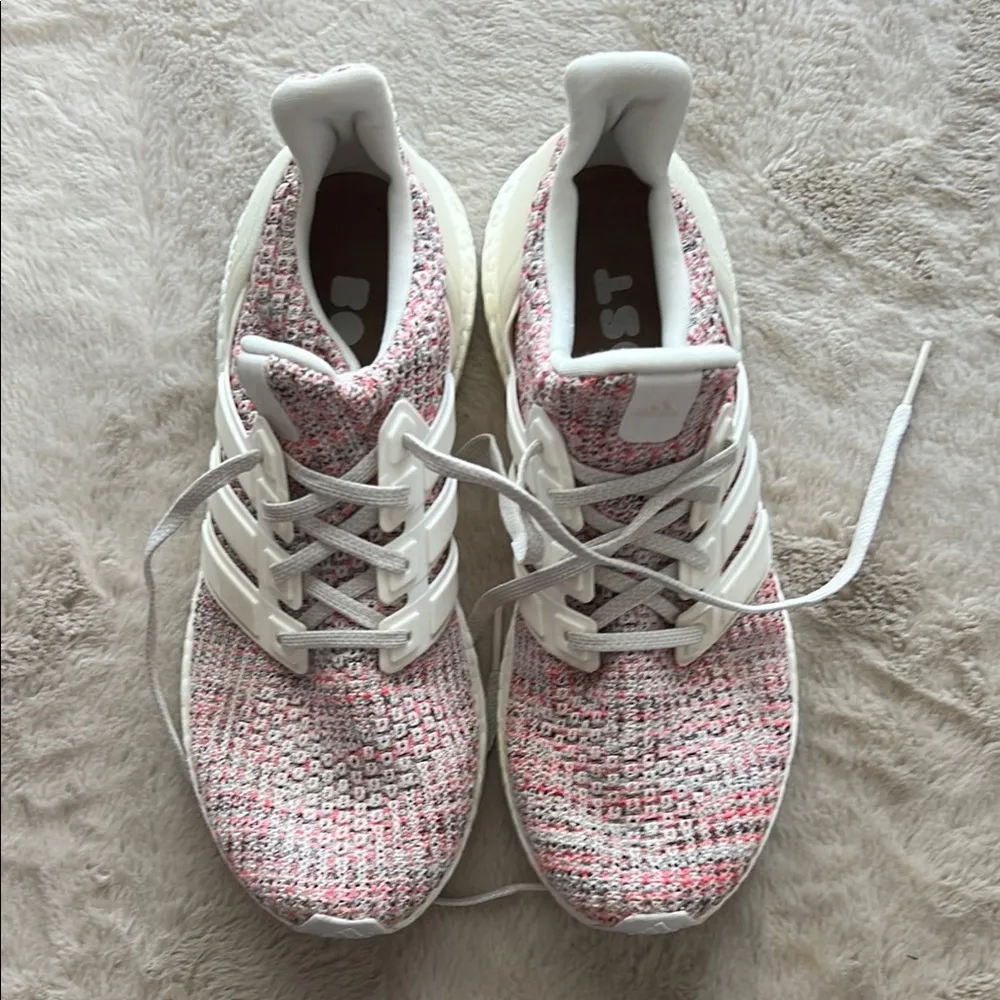 Adidas Women's Ultra Boost Pink and White Sneakers - Image 8