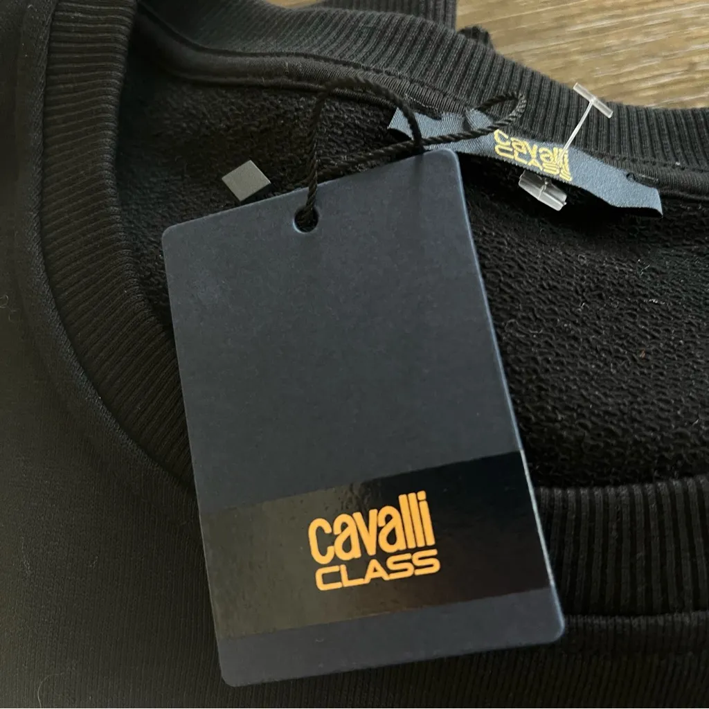 Cavalli Class Cavalli graphic croc Sweatshirt, black unisex size L women’s Size L - Image 14