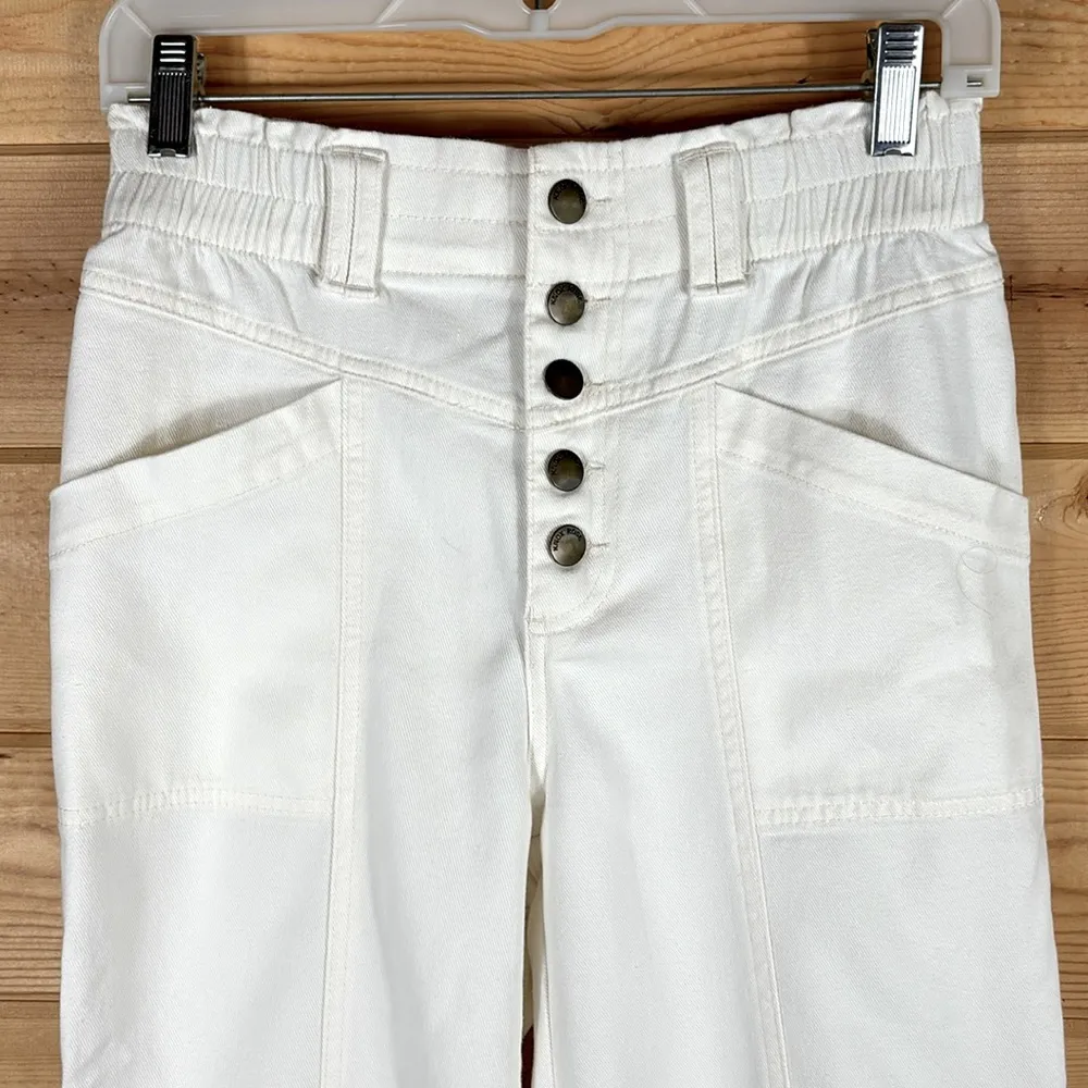 Knox Rose Women's High Rise Pants. Color is Cream, Size XS - Image 2