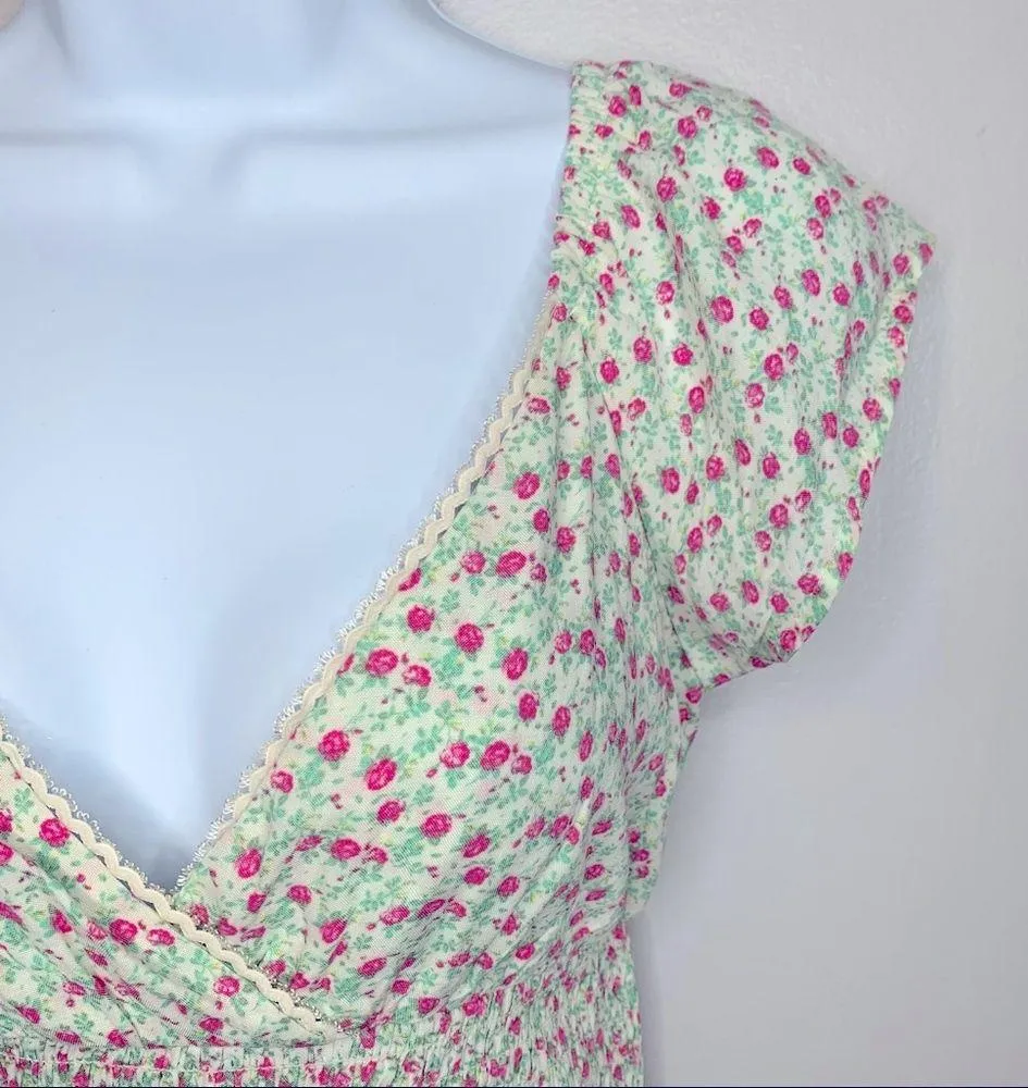 Wild Fable Floral Short Sleeve Smocked Dress - Image 5