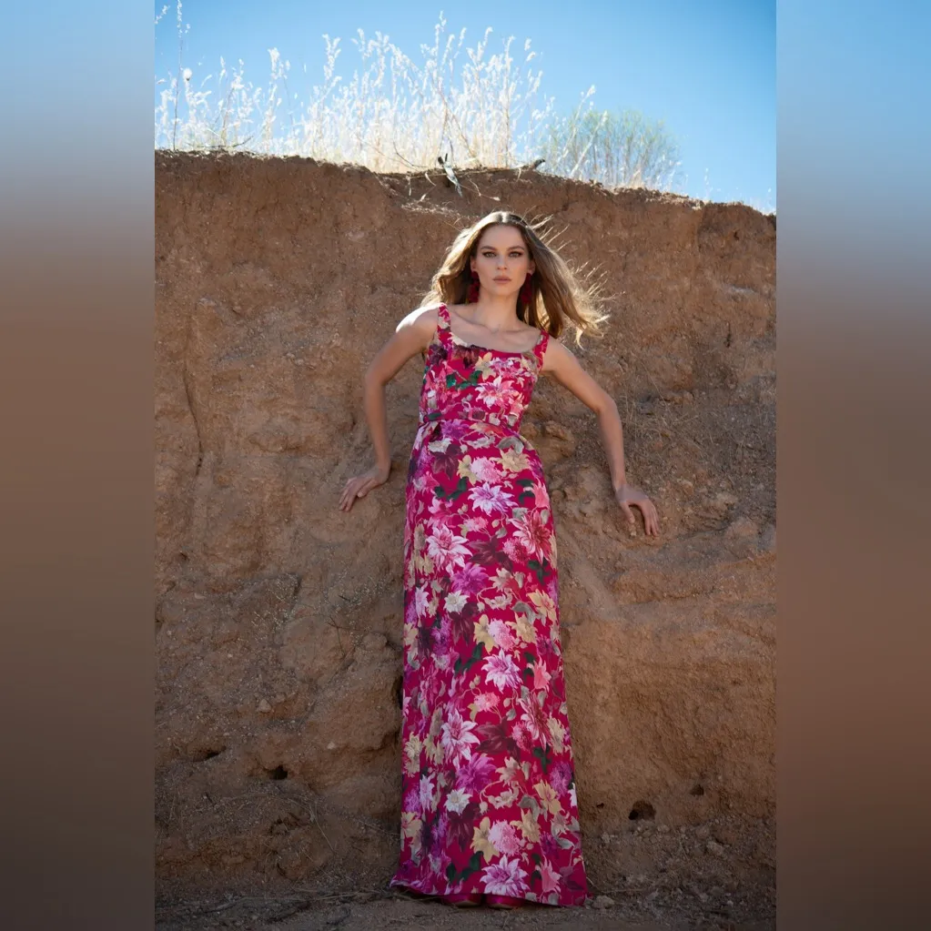 Sachin + Babi Lana Gown in Deep Pink Dahlia 14 - Image 9