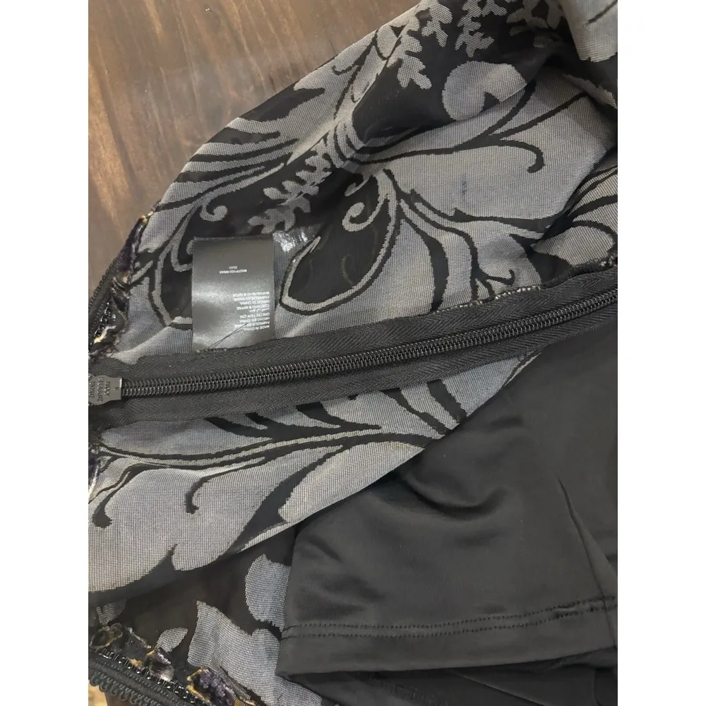 BEBE NWT Multicolor Black Rayon Large Beaded Textured Lined Tank Sleeveless - Image 10