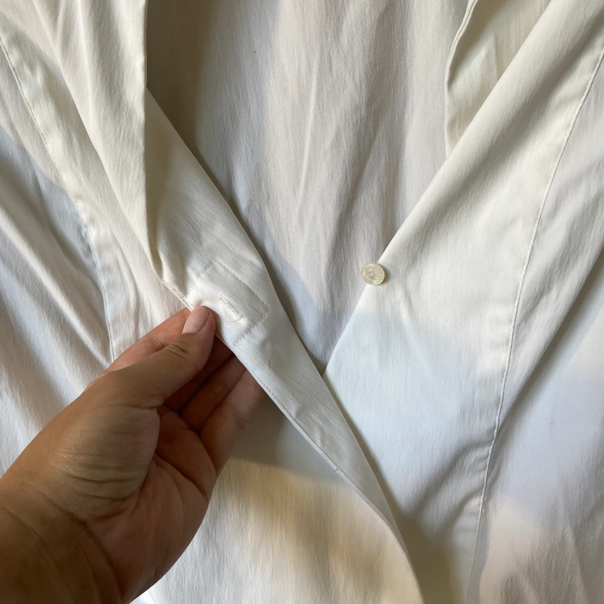 Fred David White Vintage Feminine Button Down Tee - Image 3