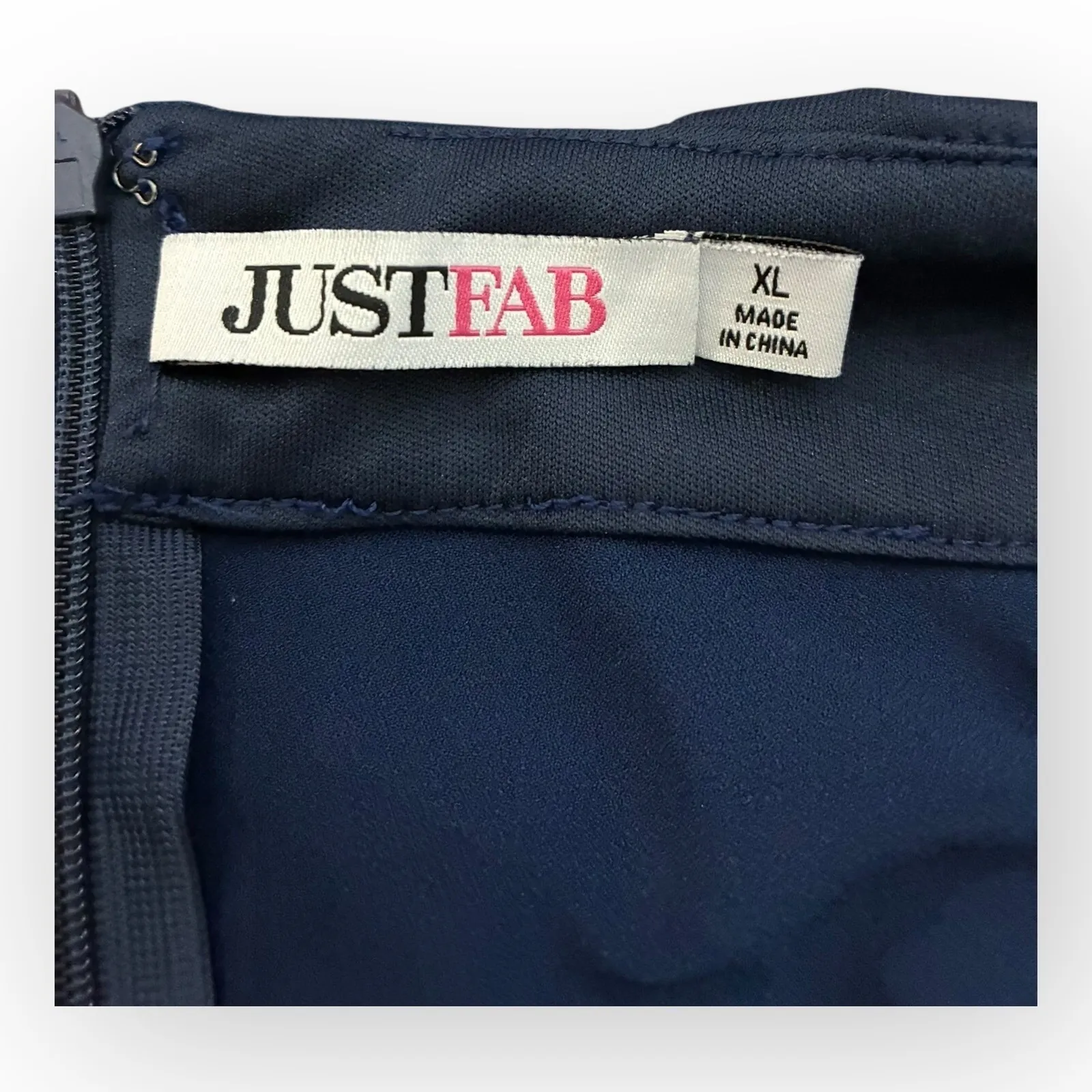 JustFab XL Blue Sleeveless Wide Leg Jumpsuit Open Back V-Neck Pockets - Image 4