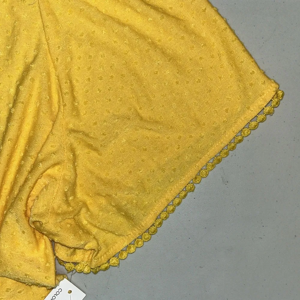 Zac & Rachel Woman NWT Size 3X Yellow Swiss Dot Crochet Lace Blouse Top - Image 5