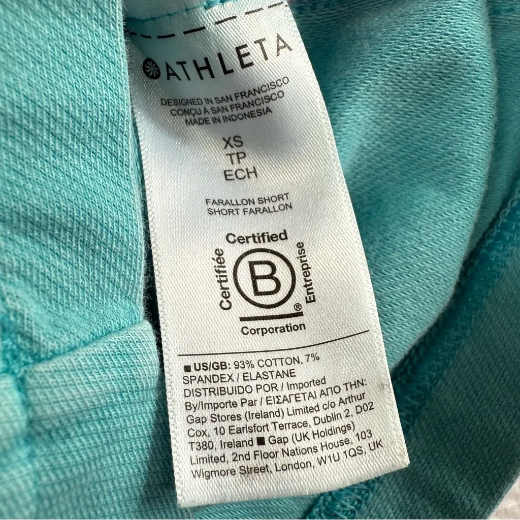 Athleta Farallon Sweat Shorts Teal Athletic Shorts Size XS - Image 5