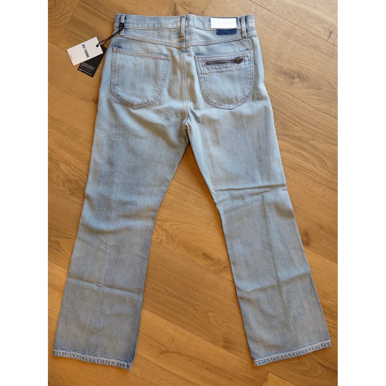 RE/DONE Mid Rise Kick Flare Jeans in Marea Light Wash Denim Size 28 - Image 3