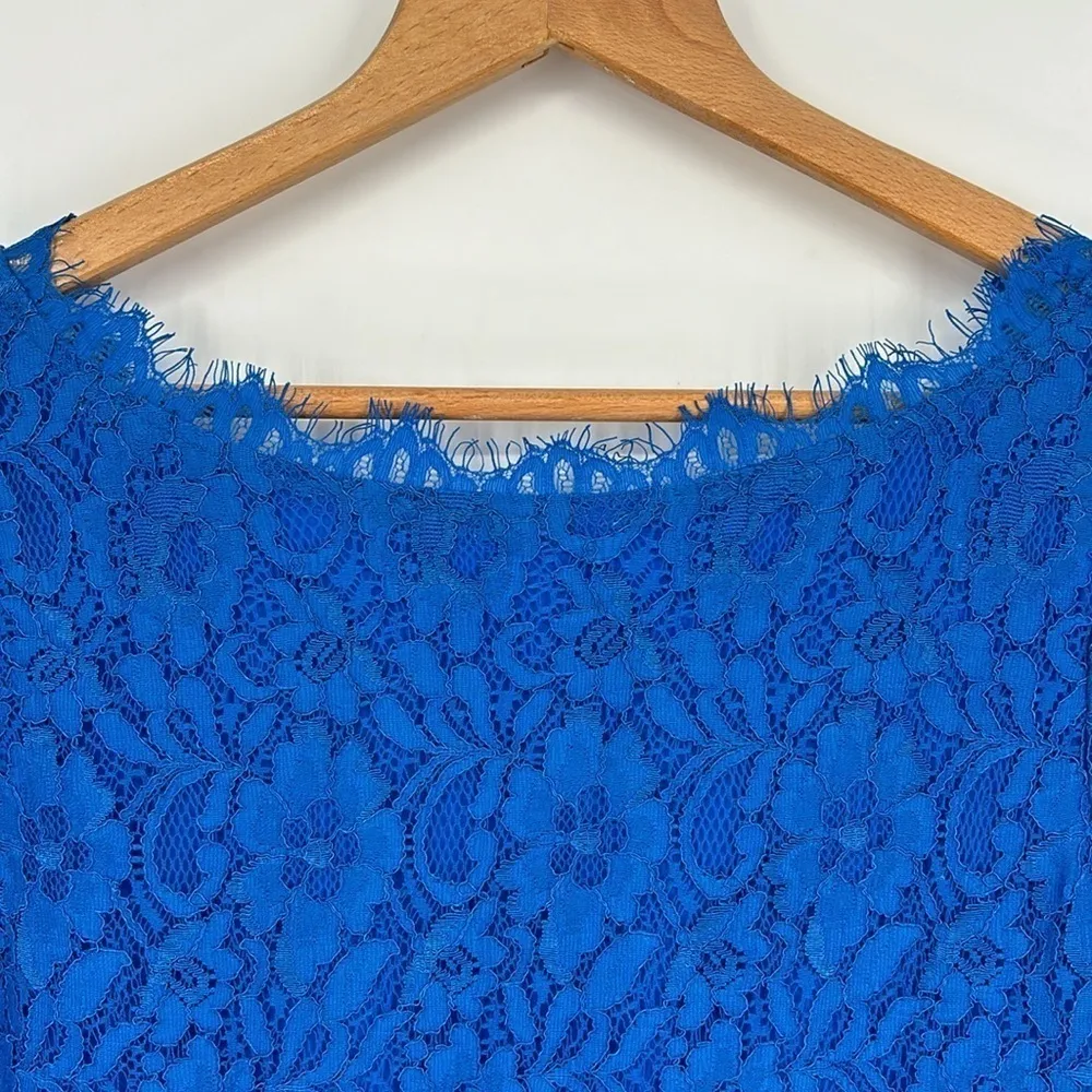 Pim + Larkin Griffin Boatneck Eyelash Lace Top Women’s Size Small in Royal Blue - Image 7