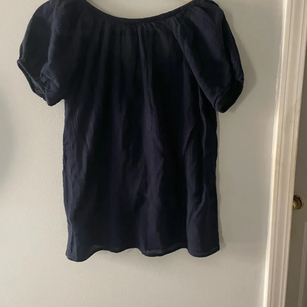 J. Crew gauze navy tassel top - Image 2
