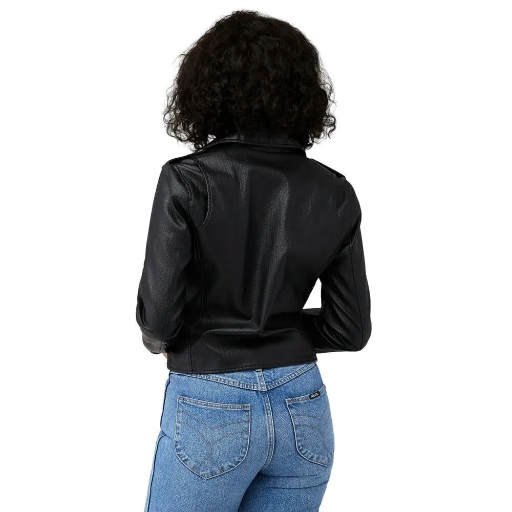 BlankNYC Cropped Vegan Leather Moto Jacket in Morning Gram XSmall Womens Faux - Image 12