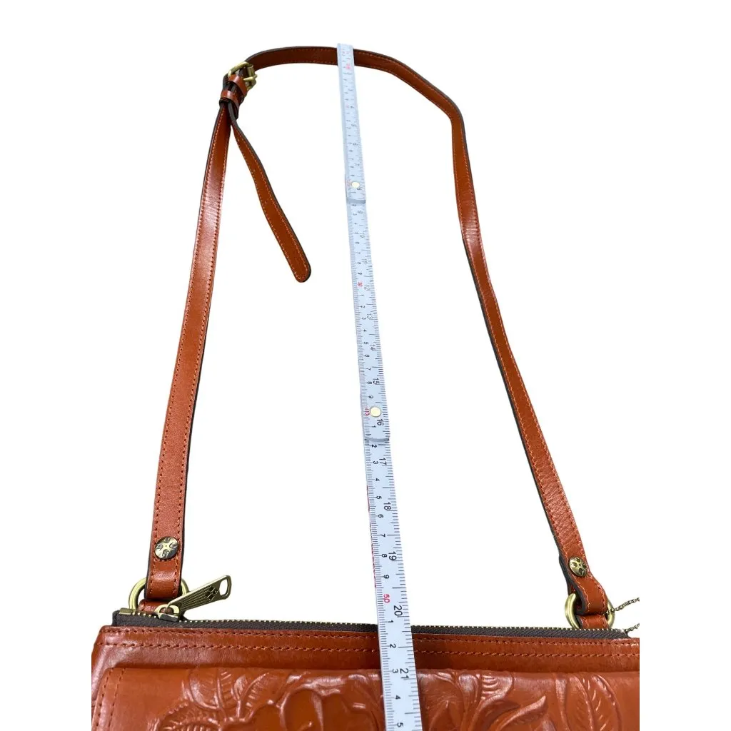 Patricia Nash Embossed Leather Crossbody Bag  Adjustable Strap  Floral Design  B - Image 6