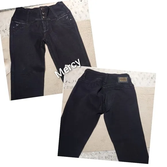 MERCY 100% Authentic Colombian Push Up Butt Lift Blue Jeans Size 7 Juniors - Image 2