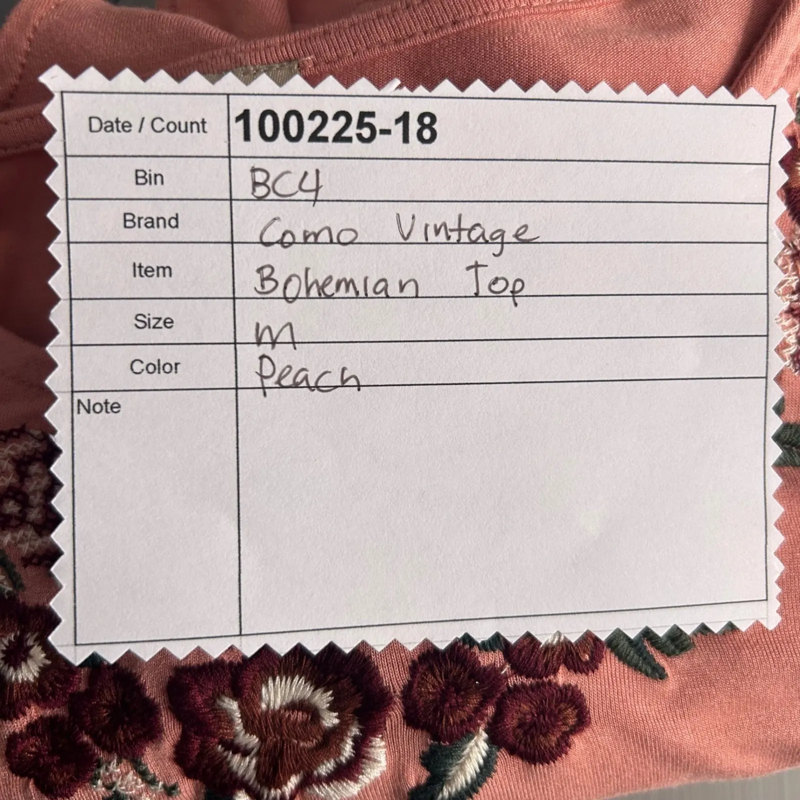 Floral Boho Top Peach Medium - Image 12