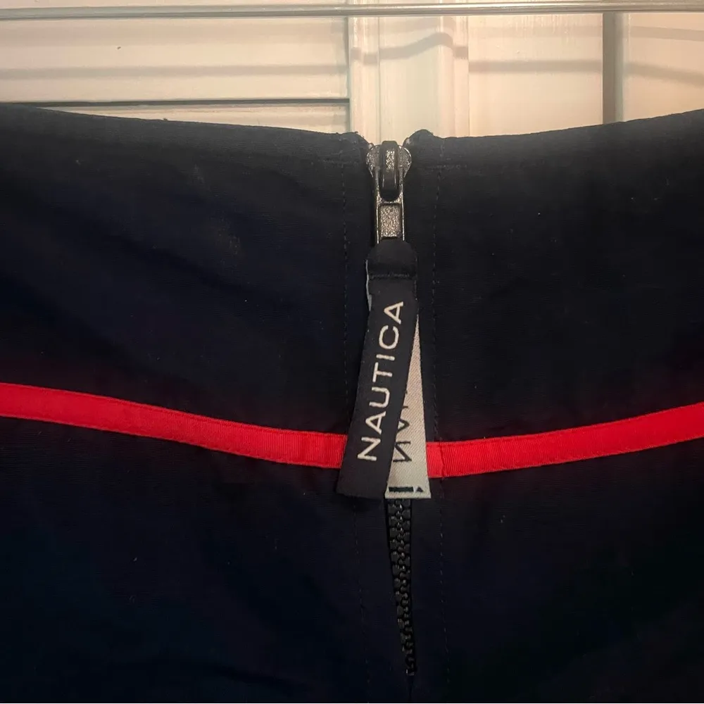 Vintage Nautica Navy Blue and Red Swim Board Shorts Women’s Size L - Image 3