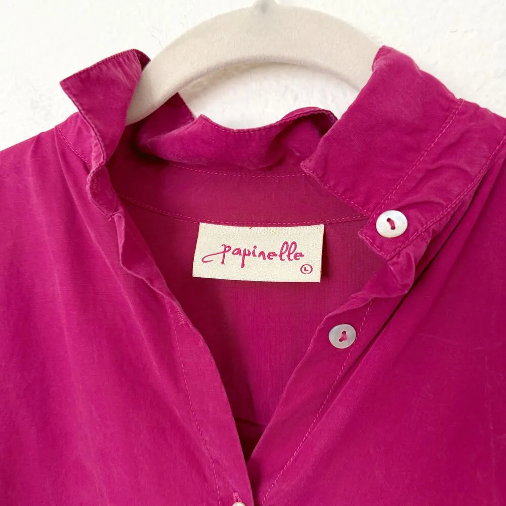 [Papinelle] Pink Amelie Long Sleeve Oversized Relaxed Fit Pajama Shirt Sz Large - Image 11
