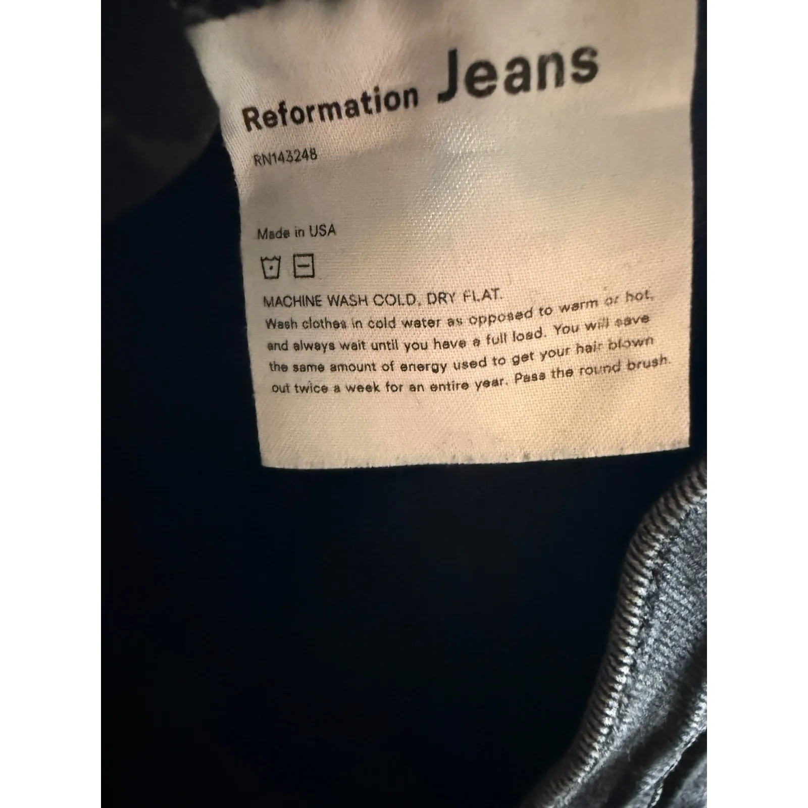 Reformation Jeans High & Skinny Faded Black Destroyed Size‎ 23 - Image 8