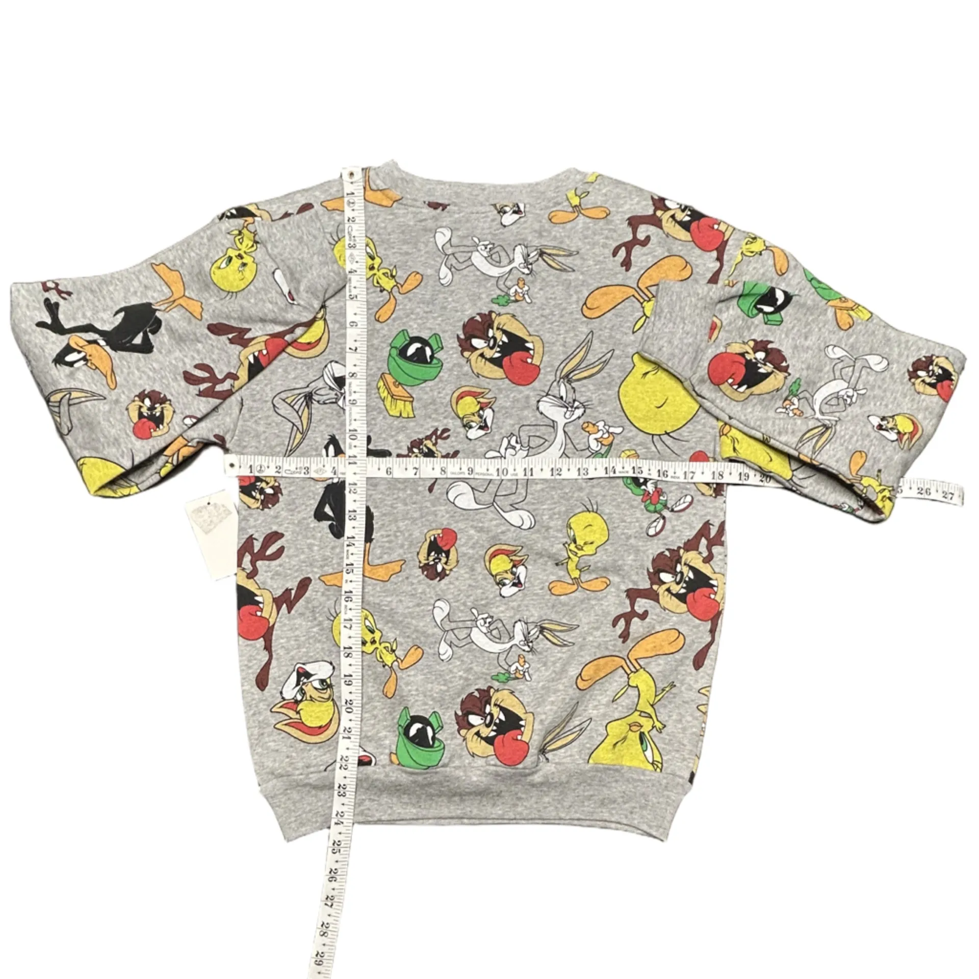 VTG inspired 90s Warner bros looney Tunes characters crewneck sweatshirt NWT XS Gray Size undefined - Image 2