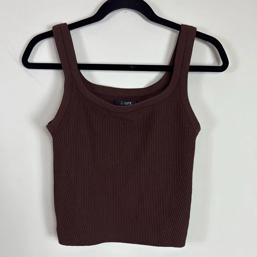 CUTS Coreflex Ribbed Cropped Tank‎ in Sierra Size Large - Image 4
