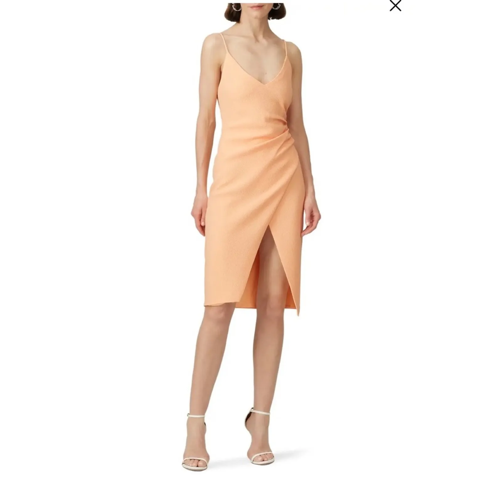 Black Halo Light Orange Bowery Midi Sheath Dress - Image 8