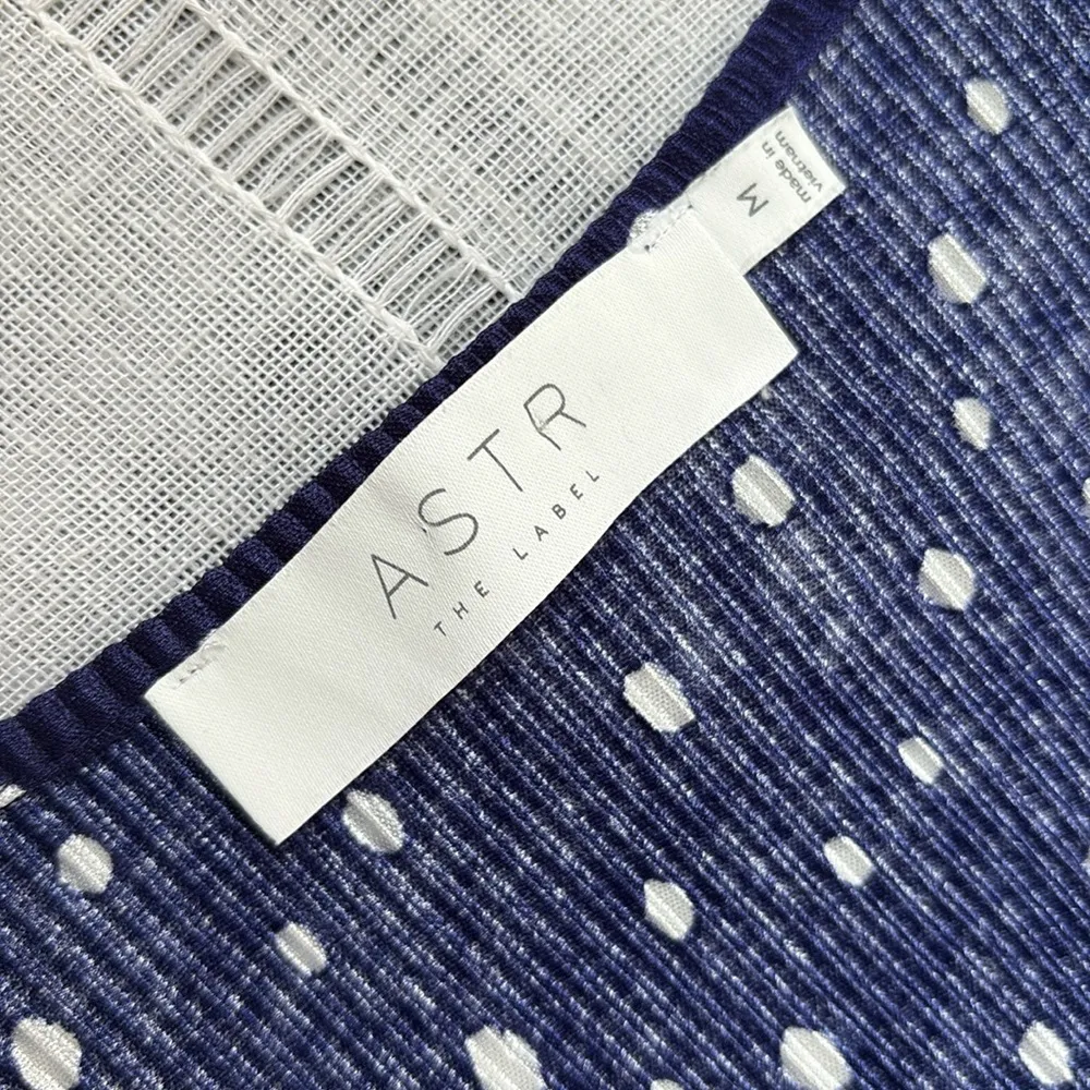 Astr Polka Dot Short Sleeve Wrap Blouse - Image 6