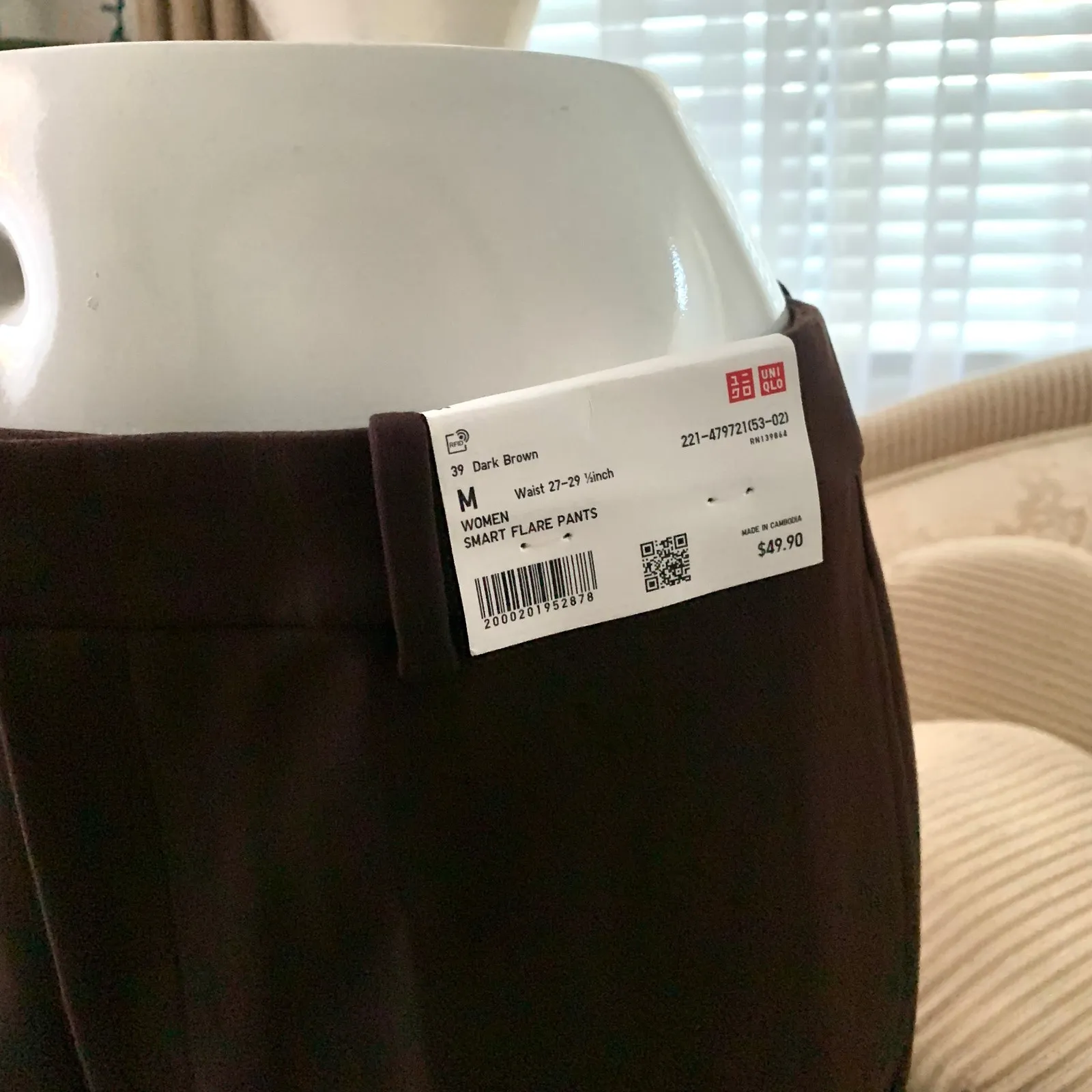 Uniqlo Smart Flare Pants in Dark Brown - Image 9