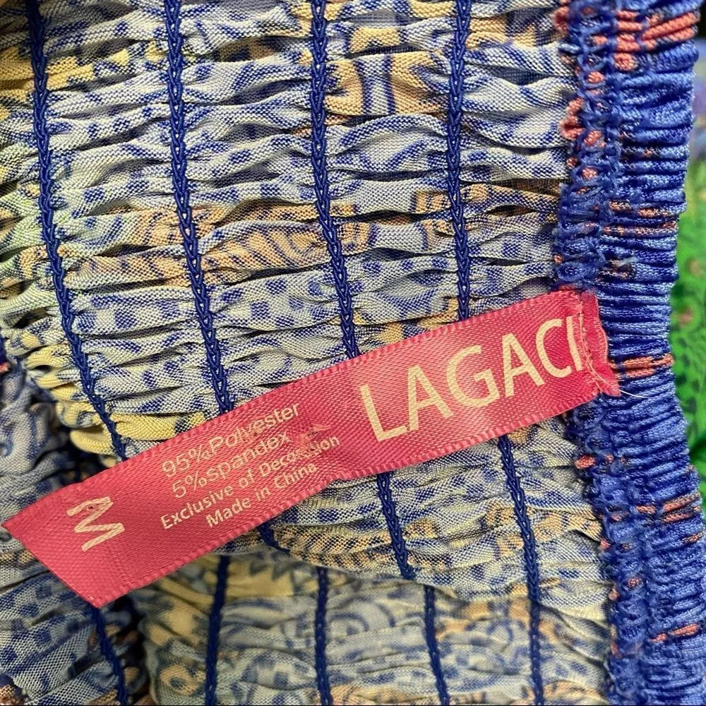 LEGACI Sundress Halter Blue Green Dress Med - Image 5