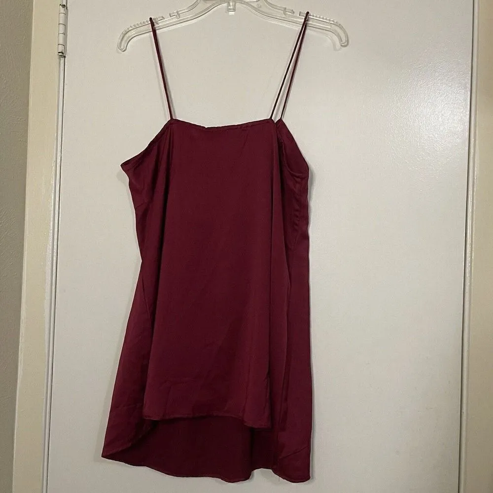 NEW! Motel Rocks roppan slip burgundy tie front mini slip dress size Large - Image 7