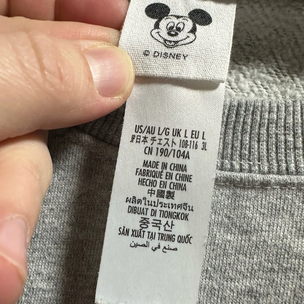 Disney Gray Sweatshirt with Mickey Mouse Print - Image 2