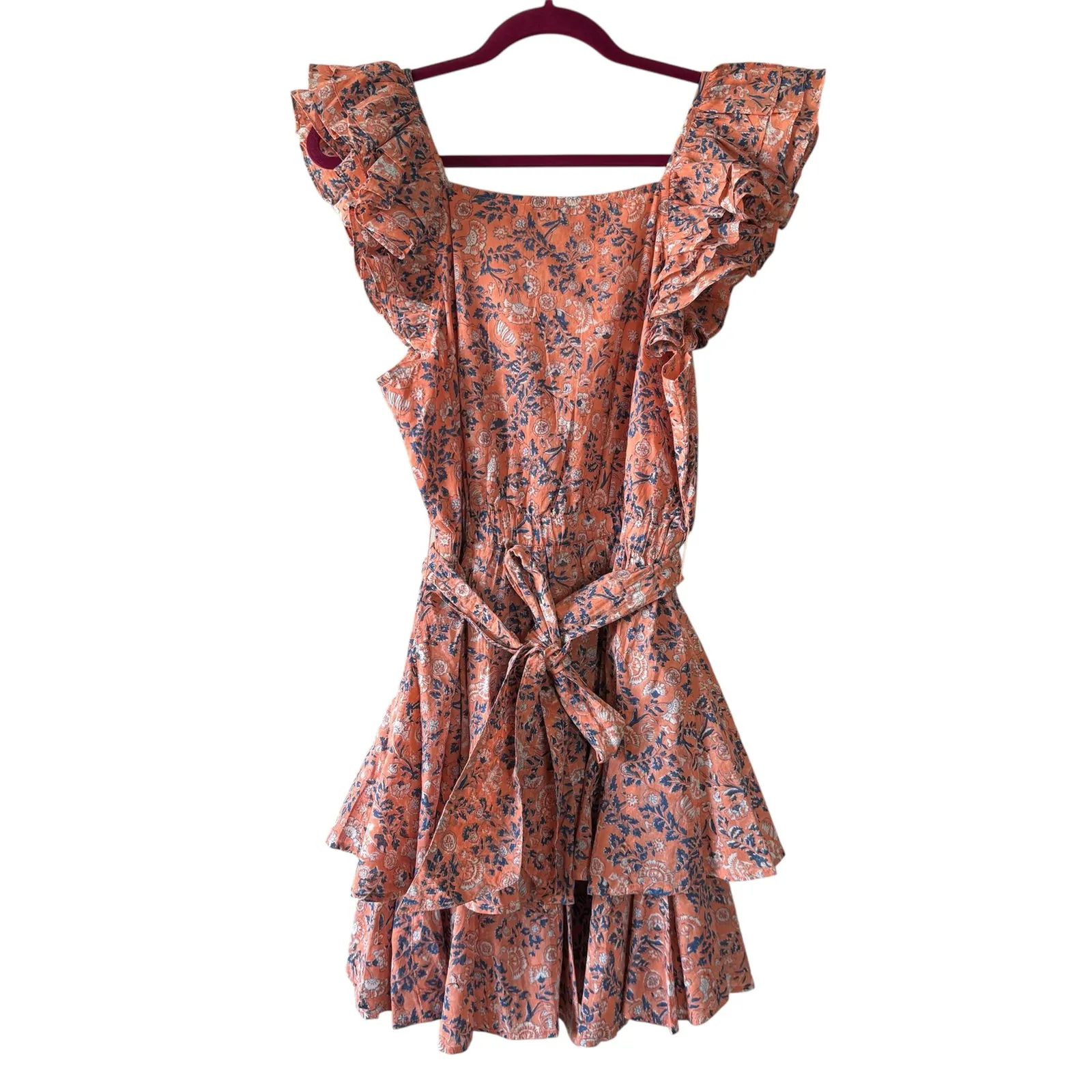 Cleobella Britt Ruffle Mini Dress in Positano Pink Floral Women’s Size Medium - Image 2