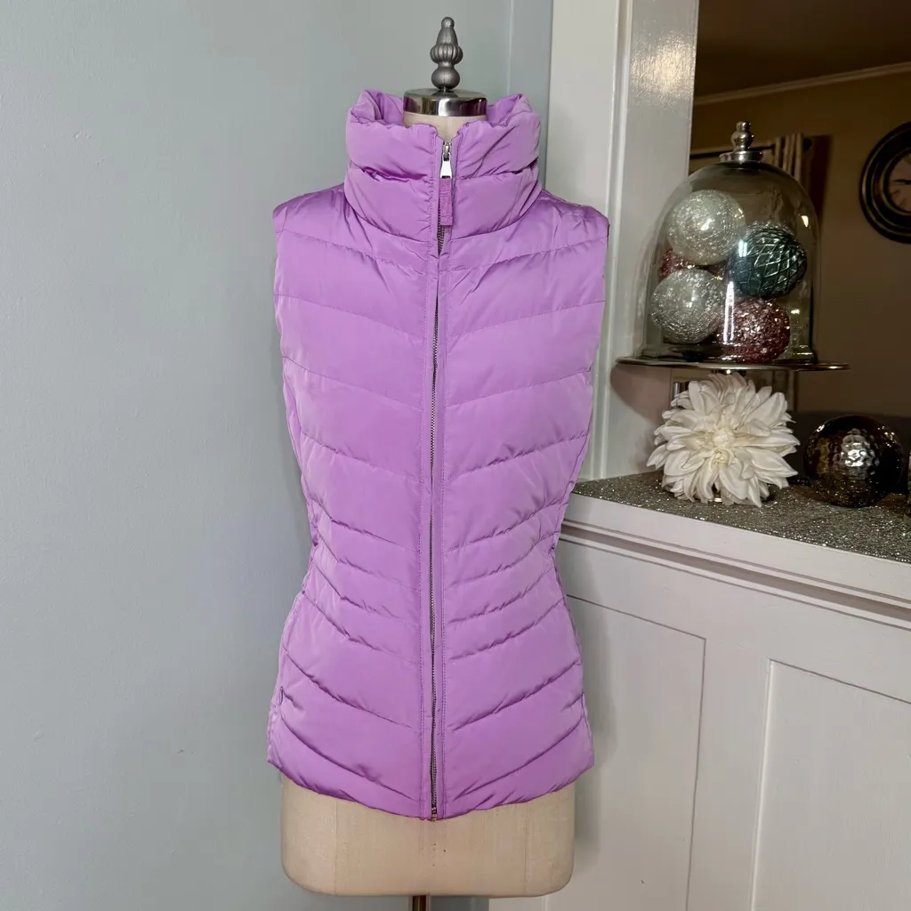 Talbots Purple Down Puffer Vest Winter Jacket Coat Size Medium - Image 2