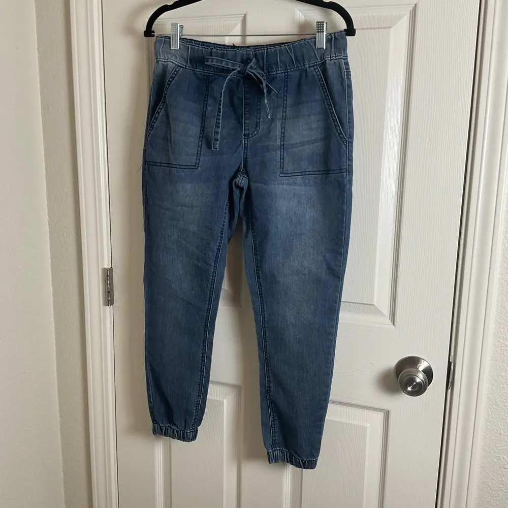 Copper Flash Mid Rise Blue Denim Jogger Jeans size 8P - Image 2